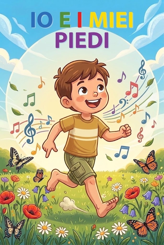 Io e i miei piedi: un bambino corre scalzo in un prato